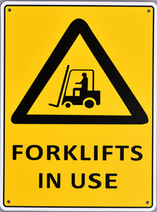 Warning Sign - Forklifts in Use - OzSupply - Hardware, Spare Parts, Accessories