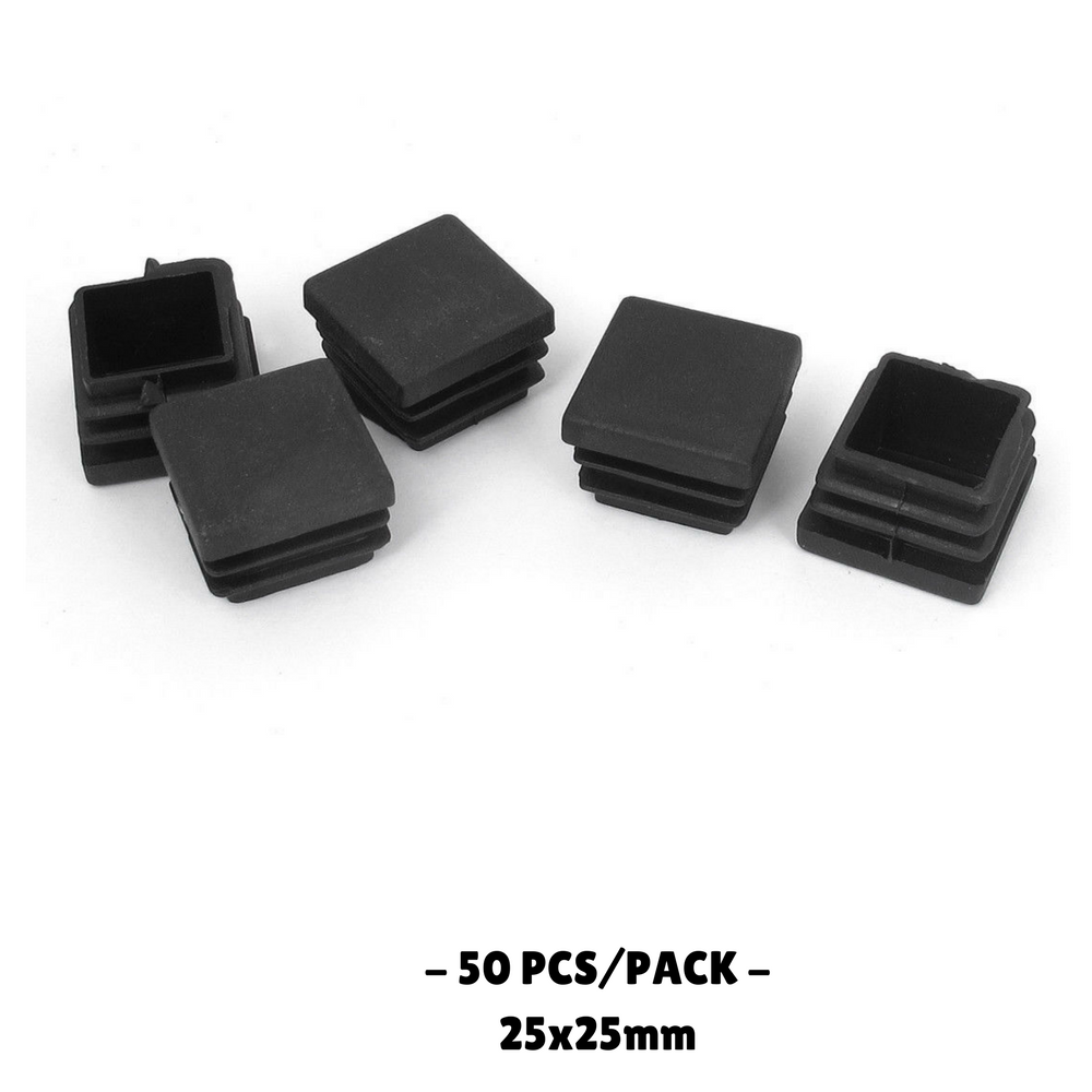 25x25MM - Square Plastic End Caps - 10PCS/50PCS - OzSupply - Hardware, Spare Parts, Accessories