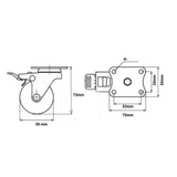 8 PCS 2" 50 mm heavy duty caster wheels 400 kg load 4 with brakes - OzSupply - Hardware, Spare Parts, Accessories