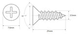 M3.5x25mm Self-Tapping Zinc Screws - 300PCS/500PCS/2000PCS - OzSupply - Hardware, Spare Parts, Accessories