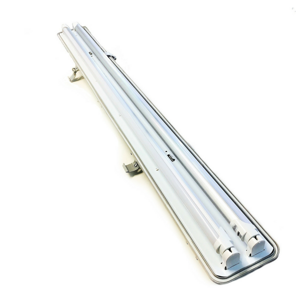 1x 1200mm Weatherproof IP65 LED Twin Tube Light Fittings BUY
