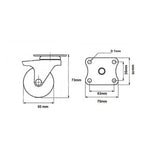 1PC 2" Heavy Duty Swivel Castor Wheels 50kg Load - OzSupply - Hardware, Spare Parts, Accessories