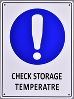 Mandatory Sign - Check Storage Temperature - OzSupply - Hardware, Spare Parts, Accessories