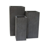 Black Tall Square Flower Pots / Planters Fiberclay - OzSupply - Hardware, Spare Parts, Accessories