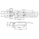 Cool Room Door Cam-Lift Stainless Steel Latch DH038 With Fixing Screws - OzSupply - Hardware, Spare Parts, Accessories