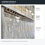 PVC Strip Curtains with Sliding Rail - 