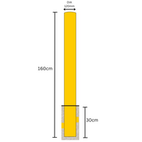 Safety Inground Bollard - 1600mm YELLOW