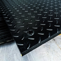 Black 20mm ground protection mat measuring 2400 × 1200mm