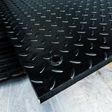 Black 20mm ground protection mat measuring 2400 × 1200mm