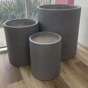 Fibre Clay Cylinder Large Outdoor Plant Pots