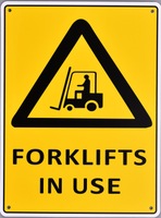 Warning Sign - Forklifts in Use - OzSupply - Hardware, Spare Parts, Accessories