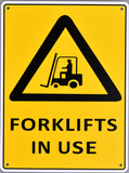 Warning Sign - Forklifts in Use - OzSupply - Hardware, Spare Parts, Accessories