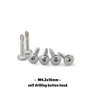 Self Drilling Stainless Steel Screws Button Head M4.2x16mm 50PCS/300PCS - OzSupply - Hardware, Spare Parts, Accessories