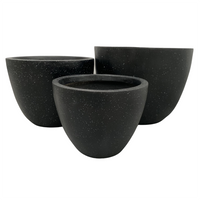 Large Outdoor Round Planter Pots - Black Egg Pots - OzSupply - Hardware, Spare Parts, Accessories