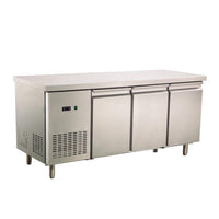 Commercial Worktop Bench Fridge 3 Glass Door 408L 304 Stainless Steel - OzSupply - Hardware, Spare Parts, Accessories