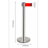 2PCS Chrome Crowd Retractable Queue Barriers 3m Red Strip - OzSupply - Hardware, Spare Parts, Accessories