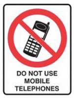 Prohibition Sign - Do Not Use Mobile Telephones - OzSupply - Hardware, Spare Parts, Accessories