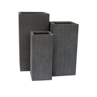 Black Tall Square Flower Pots / Planters Fiberclay - OzSupply - Hardware, Spare Parts, Accessories
