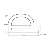 Coolroom/Freezer/Fridge Heavy Duty Seal - D Shape Rubber - 1000mm - OzSupply - Hardware, Spare Parts, Accessories