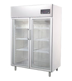 Upright Refrigerator Glass Display 2 Door 1200L 304 Stainless Steel - OzSupply - Hardware, Spare Parts, Accessories