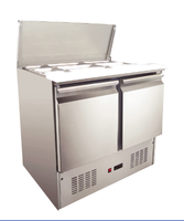 Commercial Saladette Fridge Pizza Prep Table Refrigerator Double Door 220L - OzSupply - Hardware, Spare Parts, Accessories