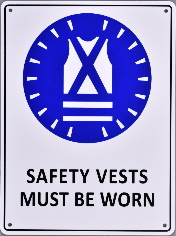 Mandatory Sign - Safety Vests Must Be Worn - OzSupply - Hardware, Spare Parts, Accessories