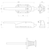 Commercial Refrigerator Coolroom Flush Door Latch DH037 With Fixing Screws - OzSupply - Hardware, Spare Parts, Accessories