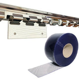 DIY OVERLAP FREEZER PVC Strip Door Curtain Kit - 50M Roll - 1000MM Bracket - OzSupply - Hardware, Spare Parts, Accessories