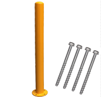 Safety Bollard with HEX FLANGE GALVANISED CONCRETE SCREW BOLTS- 1200mm - OzSupply - Hardware, Spare Parts, Accessories