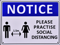 Covid Sign - Notice - Please Practise Social Distancing - OzSupply - Hardware, Spare Parts, Accessories