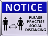 Covid Sign - Notice - Please Practise Social Distancing - OzSupply - Hardware, Spare Parts, Accessories