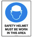 Safety Helmet Must Be Worn In This Area - OzSupply - Hardware, Spare Parts, Accessories