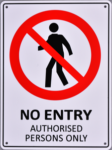 Prohibition Sign - No Entry  Authorised Persons Only - OzSupply - Hardware, Spare Parts, Accessories