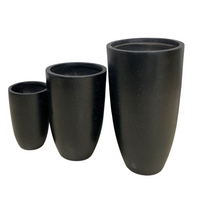 Round Large Tapered Black Tall Planters - OzSupply - Hardware, Spare Parts, Accessories