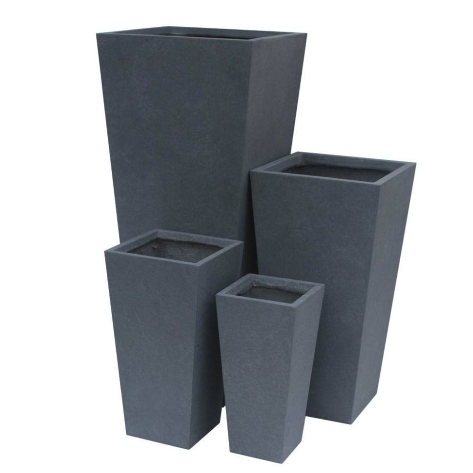 dark grey square plant pots Tall Square Dark Grey Outdoor Planters - Buy Online | OzSupply