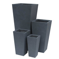 Tall Square Dark Grey Outdoor Planters - Tapered - OzSupply - Hardware, Spare Parts, Accessories