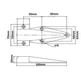 Stainless Steel Cold Room Door Hinge - Flush 0MM Offset - OzSupply - Hardware, Spare Parts, Accessories