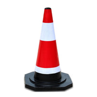 600mm Traffic Cone with Reflective Stripes Rubber - OzSupply - Hardware, Spare Parts, Accessories